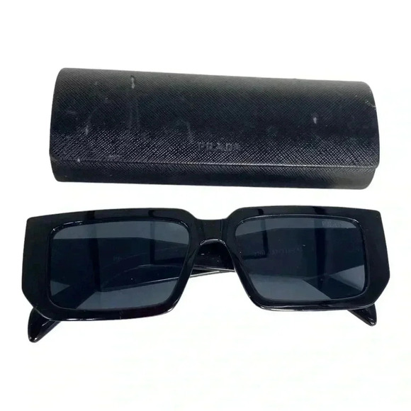 Prada rectangle sunglasses 22012 57 19-143 made in Italy includes case - Picture 1 of 7